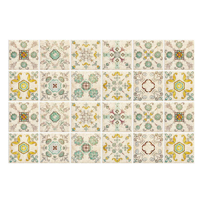 Autocollants muraux simples à fleurs rétro (24 pièces)