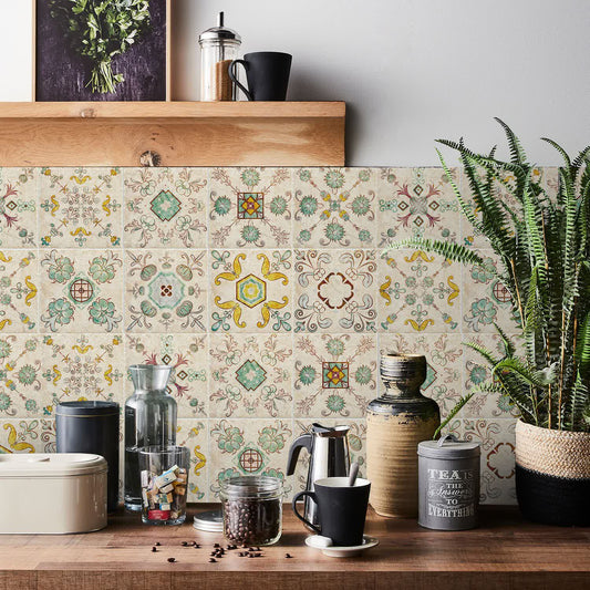 Autocollants muraux simples à fleurs rétro (24 pièces)