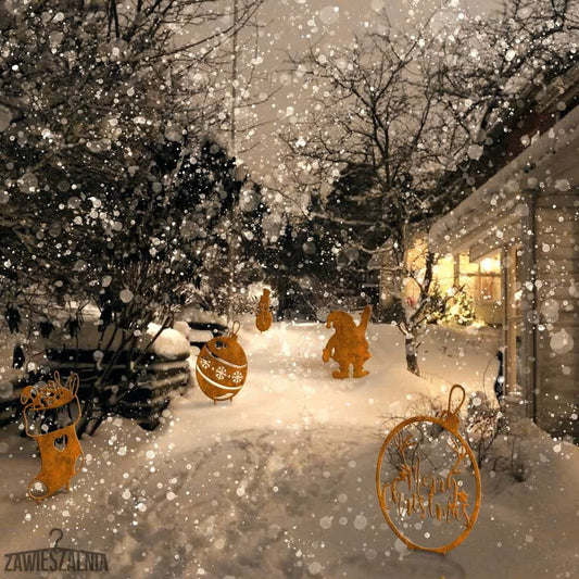 Décoration d'intérieur rouillée avec motif de Noël