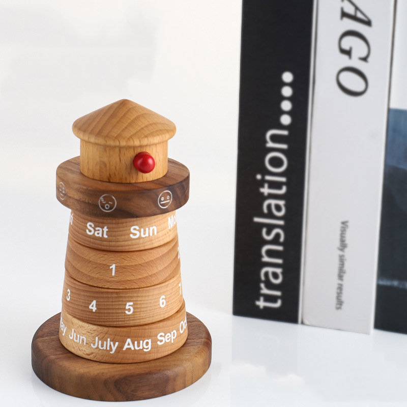 Calendrier de bureau en bois Phare