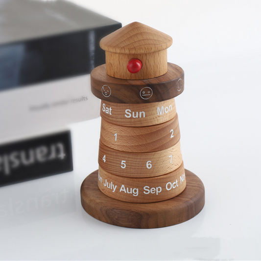 Calendrier de bureau en bois Phare