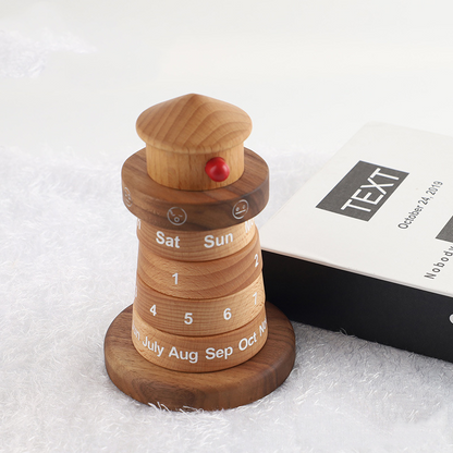 Calendrier de bureau en bois Phare