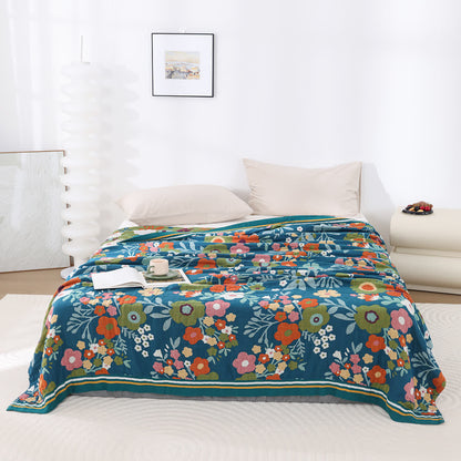 Couette en gaze de coton douce avec des fleurs lumineuses