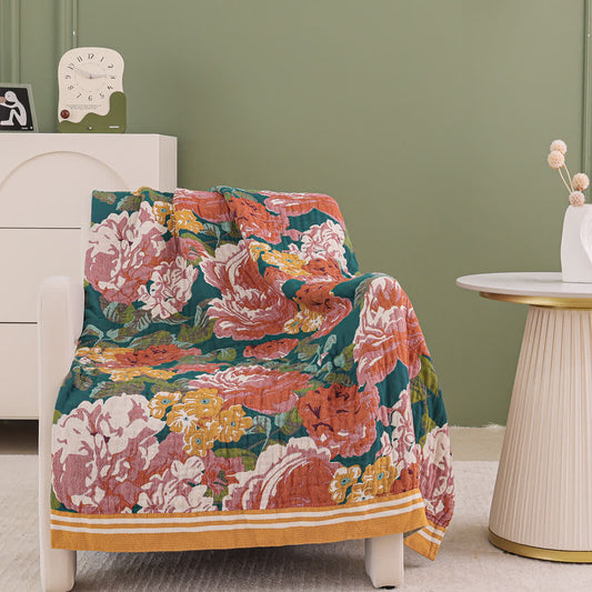 Élégante couverture en gaze de coton rose vif