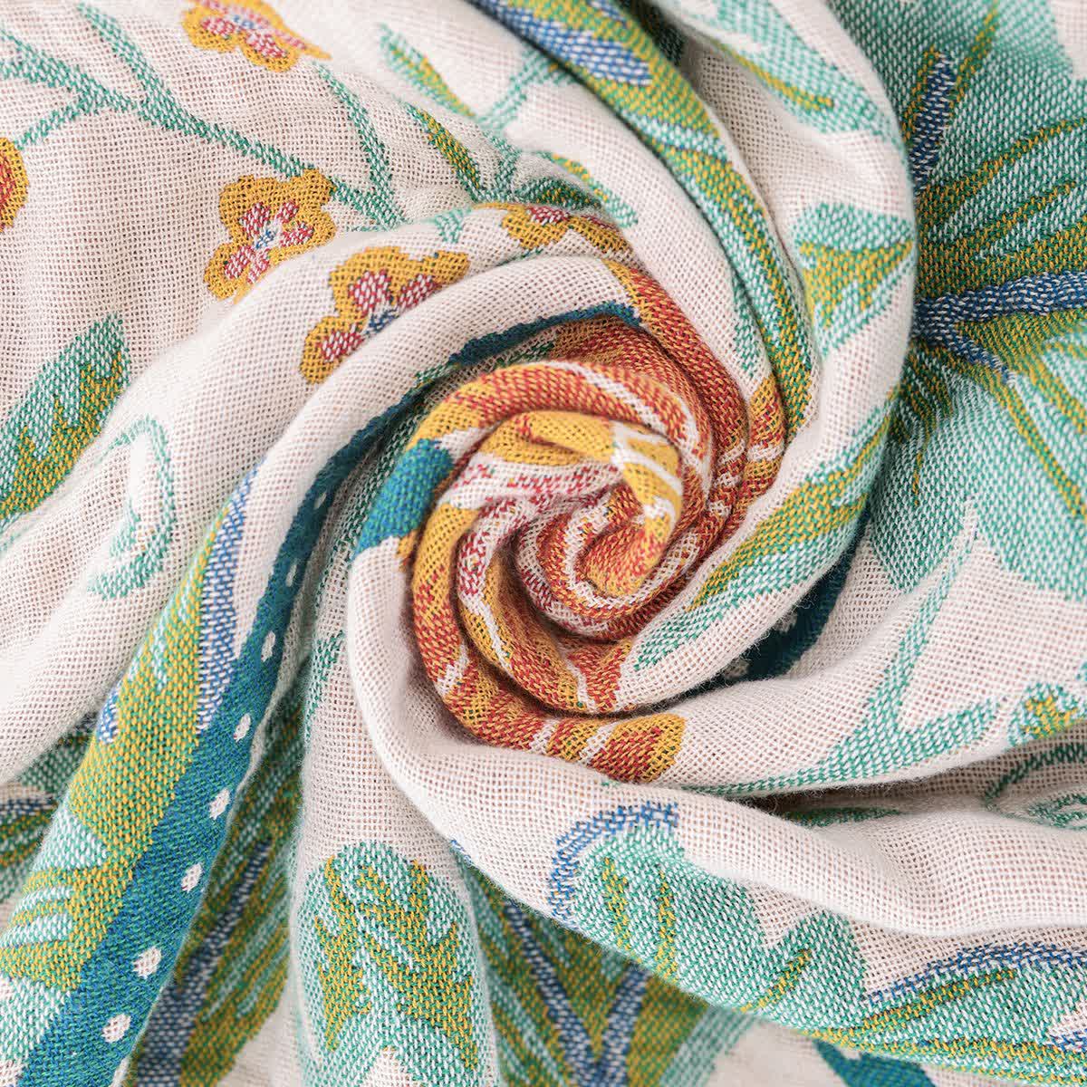 Couette rafraîchissante en gaze de coton avec pétales de fleurs