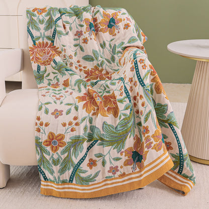 Couette rafraîchissante en gaze de coton avec pétales de fleurs