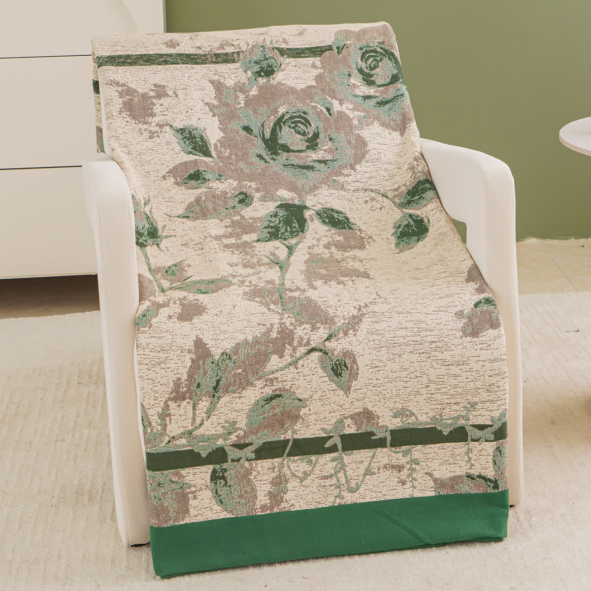 Couverture douillette en gaze de coton à motif de roses
