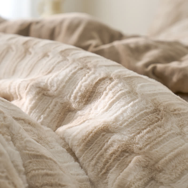 Parure de lit simple en velours doux dégradé (4 pièces)