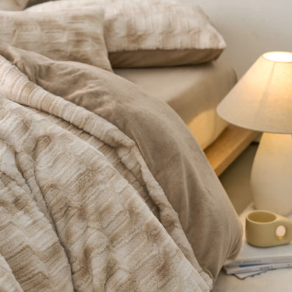 Parure de lit simple en velours doux dégradé (4 pièces)