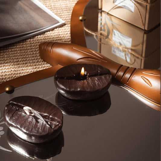 Bougie parfumée créative avec motif de grain de café pour la décoration de la maison