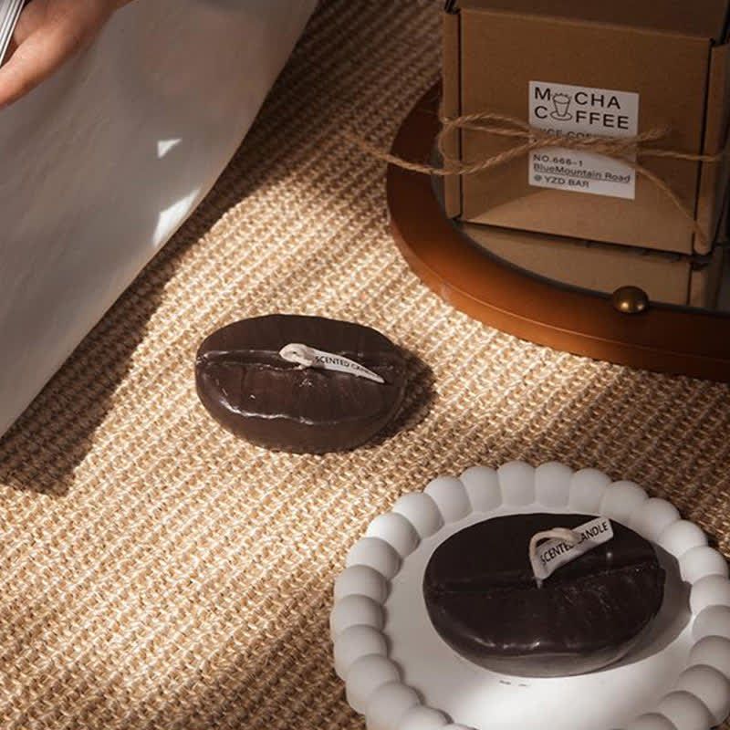 Bougie parfumée créative avec motif de grain de café pour la décoration de la maison