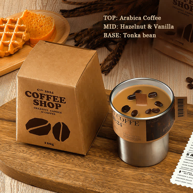 Bougie parfumée au café, cadeau de décoration intérieure