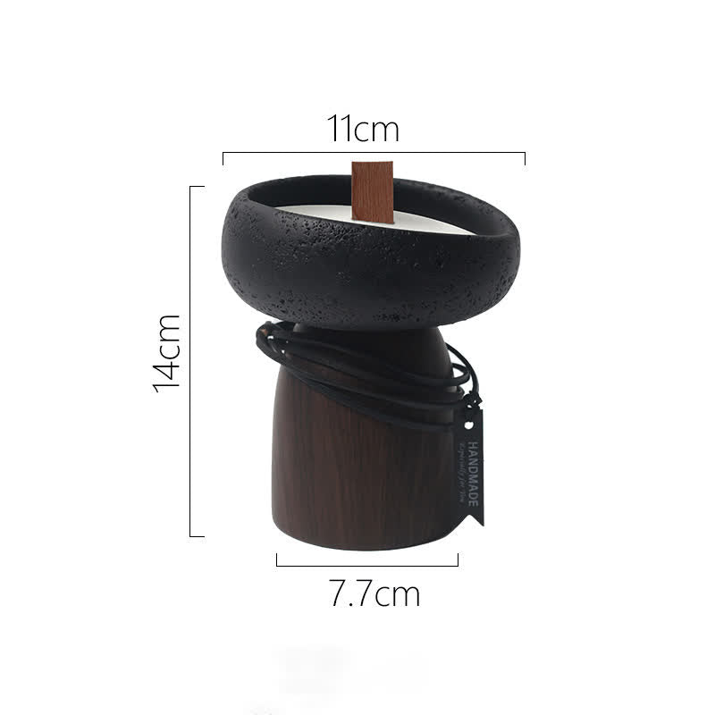 Bougie parfumée simple avec structure en ciment