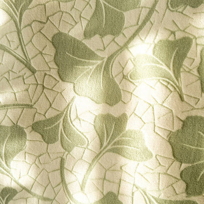 Parure de lit jacquard douce avec feuilles de ginkgo (4 pièces)