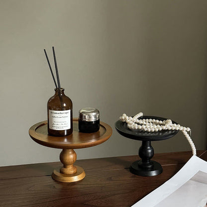 Présentoir à gâteaux rond en bois pour la table