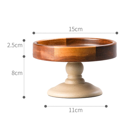Support à gâteau rond sur pied, plateau de service