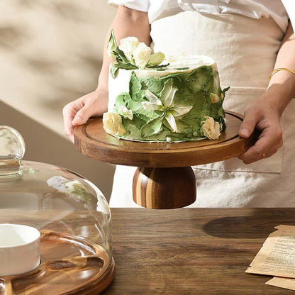 Plateau en bois transparent, assiette à dessert