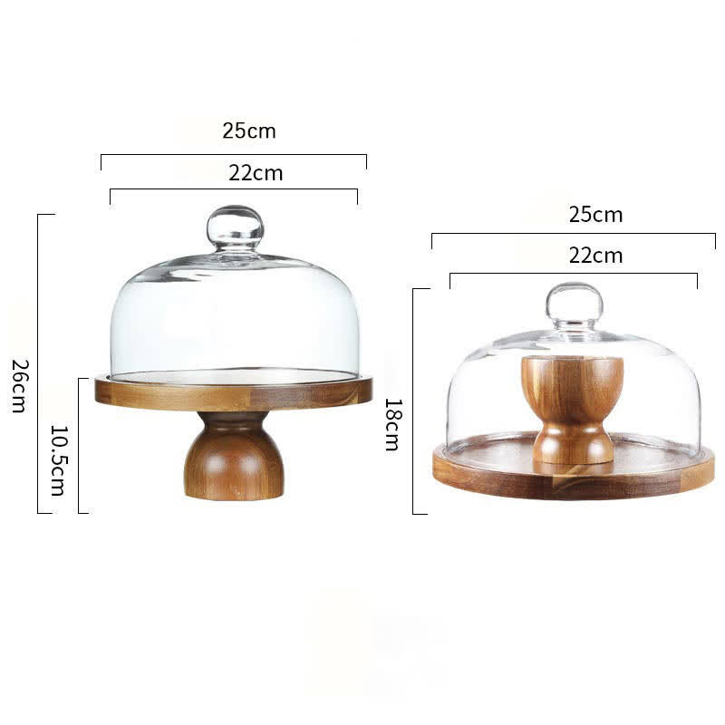 Plateau en bois transparent, assiette à dessert
