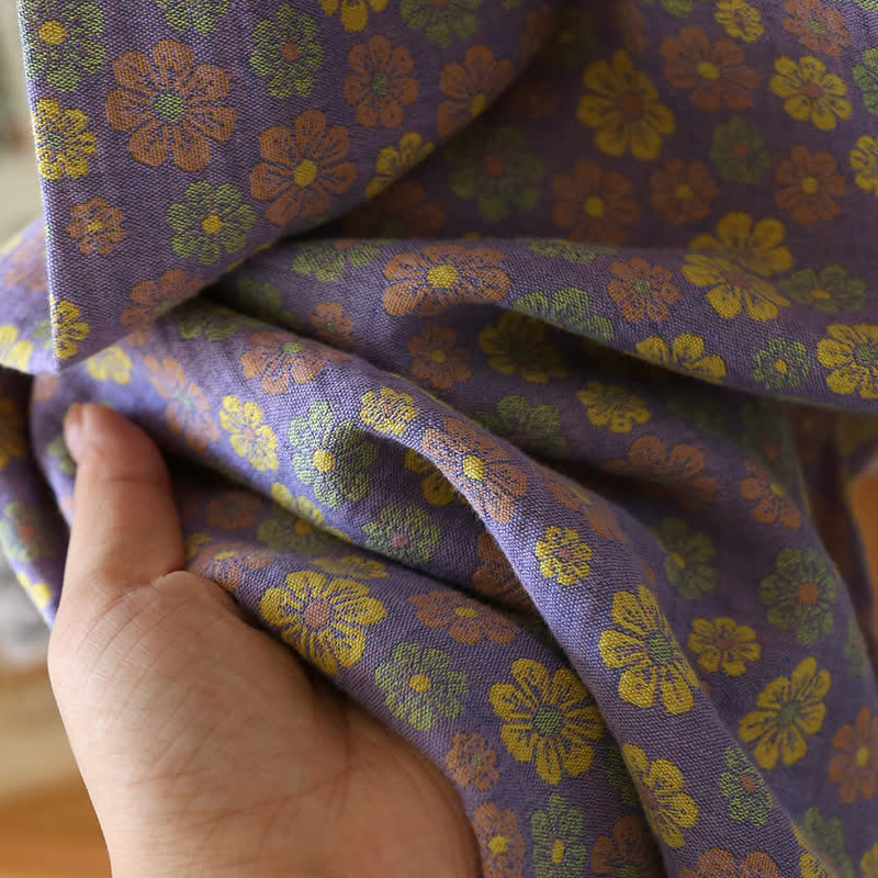 Ensemble pyjama en coton jacquard à fleurs fleuries