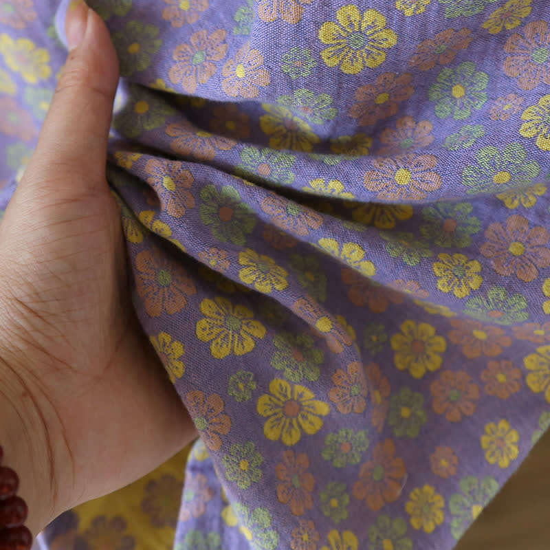 Ensemble pyjama en coton jacquard à fleurs fleuries