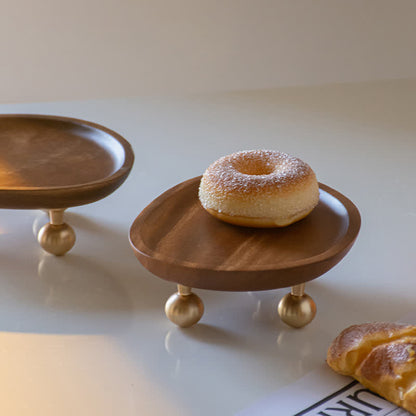 Plateau à dessert en bois de style simple