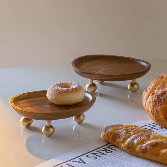 Plateau à dessert en bois de style simple