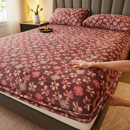 Drap-housse en flanelle douce de style pastoral