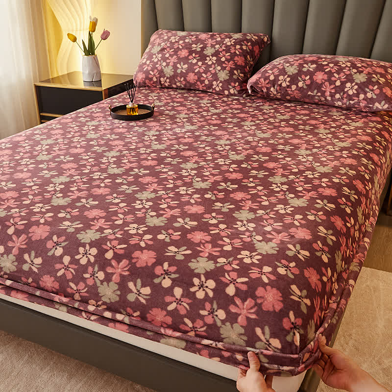 Drap-housse en flanelle douce de style pastoral