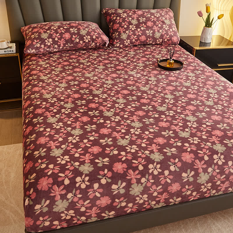 Drap-housse en flanelle douce de style pastoral