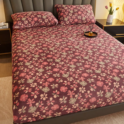 Drap-housse en flanelle douce de style pastoral