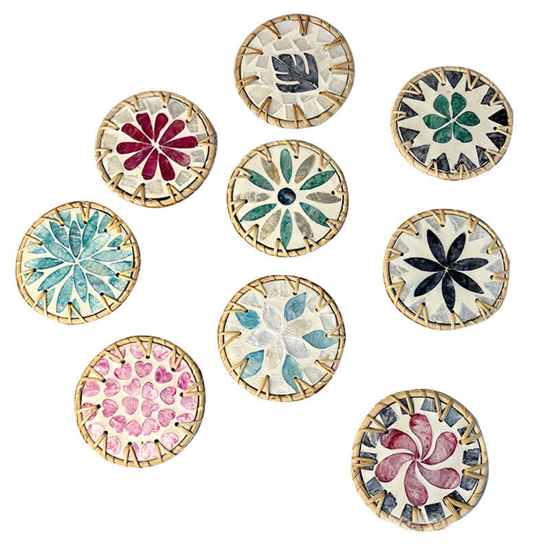 Dessous de verre décoratif en rotin de style ferme