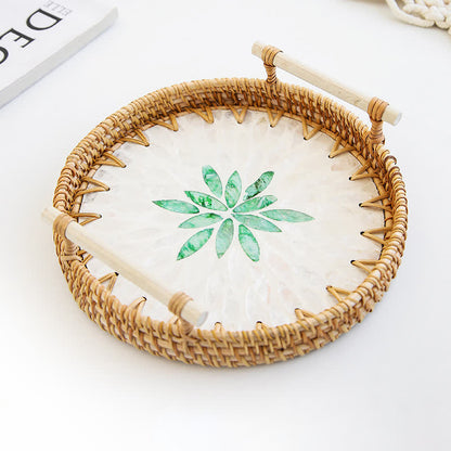 Panier de rangement pour collations en rotin tressé