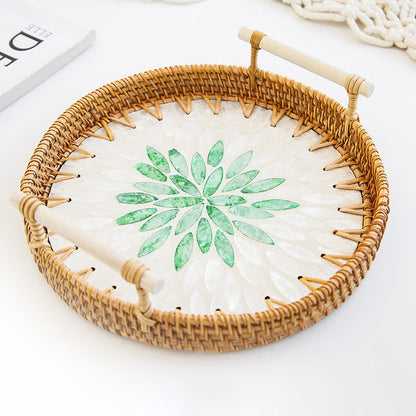 Panier de rangement pour collations en rotin tressé