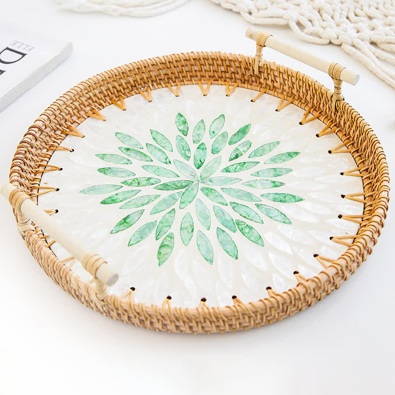 Panier de rangement pour collations en rotin tressé
