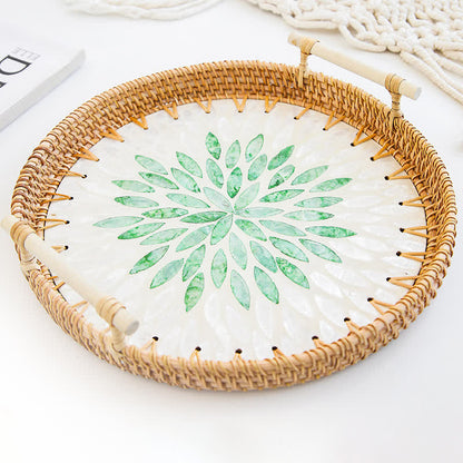 Panier de rangement pour collations en rotin tressé