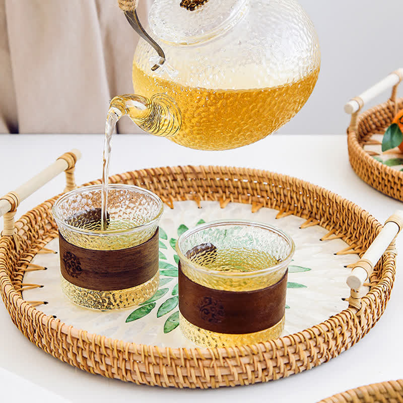 Panier de rangement pour collations en rotin tressé