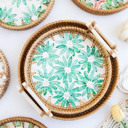 Panier de rangement pour collations en rotin tressé