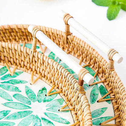 Panier de rangement pour collations en rotin tressé