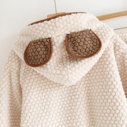 Ensemble pyjama en polaire chaude avec capuche