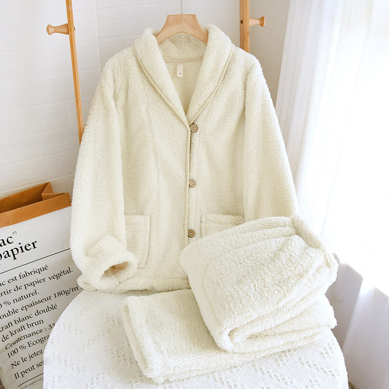 Ensemble de pyjama en polaire simple et de couleur unie pour couples