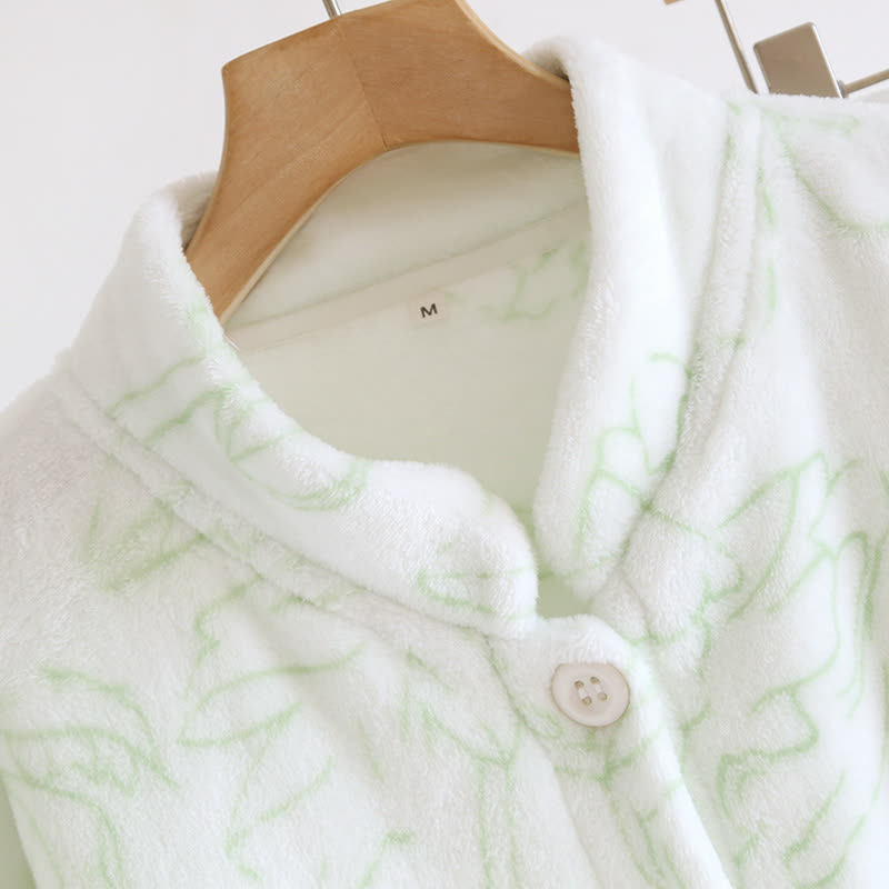 Rural Lotus – Ensemble pyjama en flanelle chaude