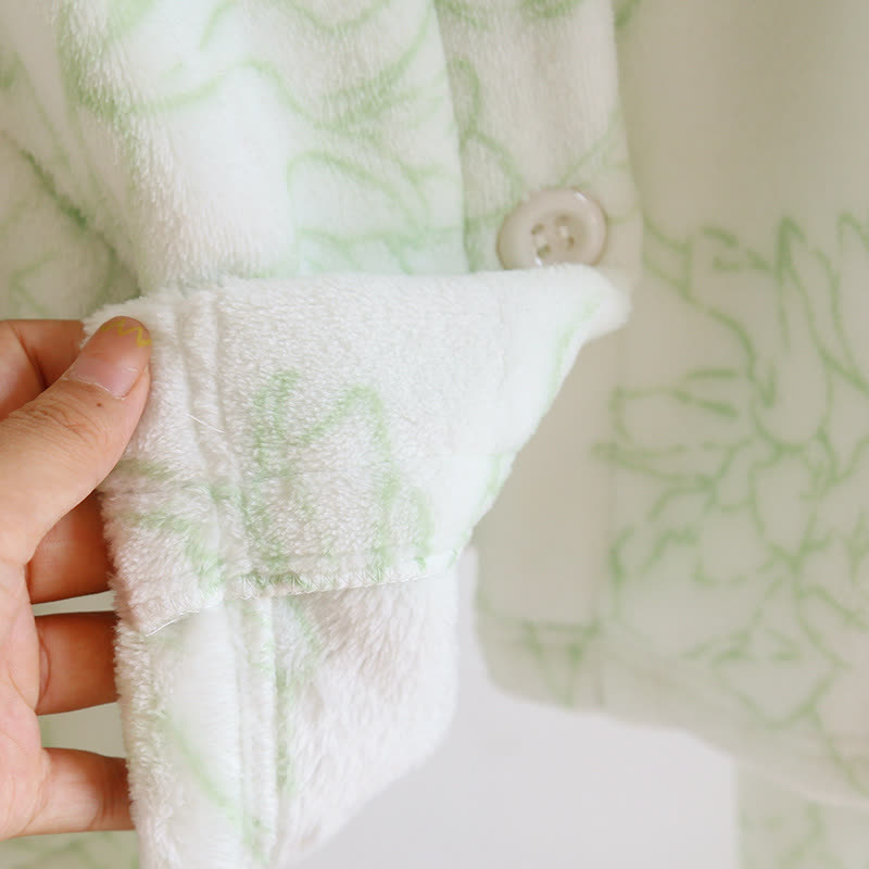 Rural Lotus – Ensemble pyjama en flanelle chaude