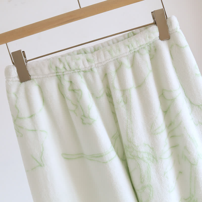 Rural Lotus – Ensemble pyjama en flanelle chaude