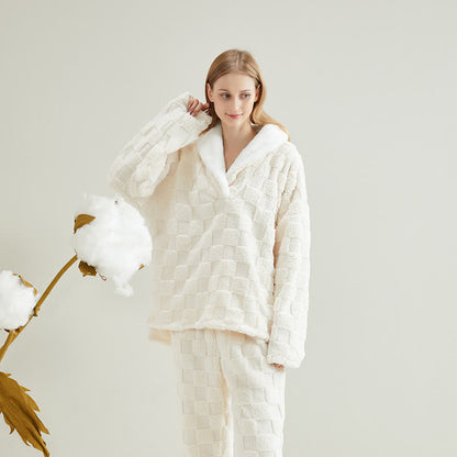 Ensemble pyjama en polaire à carreaux jacquard