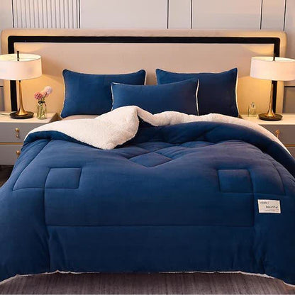 Couverture sherpa douce et unie avec couette
