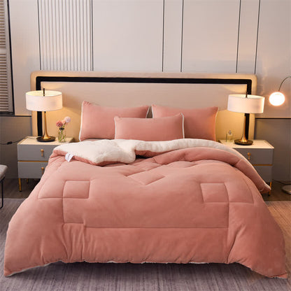 Couverture sherpa douce et unie avec couette