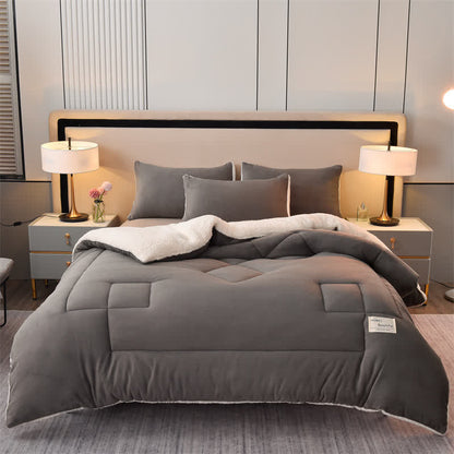 Couverture sherpa douce et unie avec couette