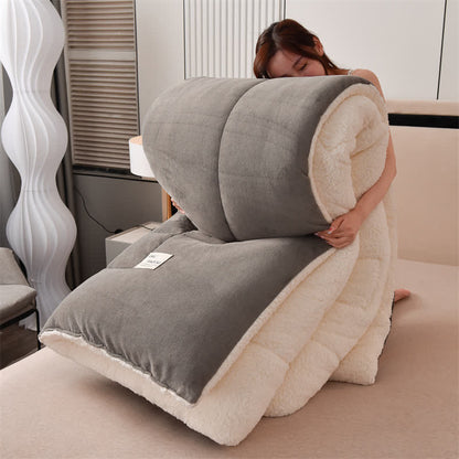 Couverture sherpa douce et unie avec couette