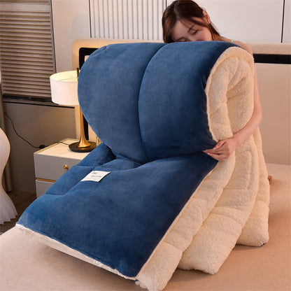 Couverture sherpa douce et unie avec couette