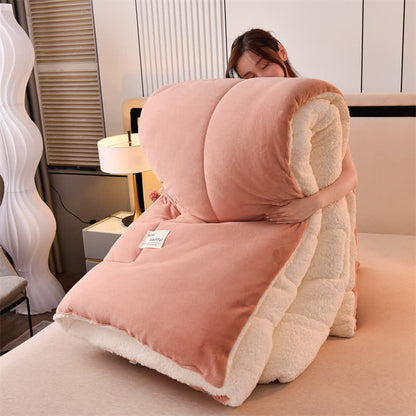 Couverture sherpa douce et unie avec couette